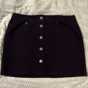 Michael Kors Black Mini Skirt with Button Detail